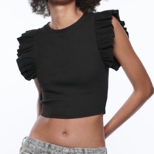 Zara sleeveless ruffle top! BRAND NEW